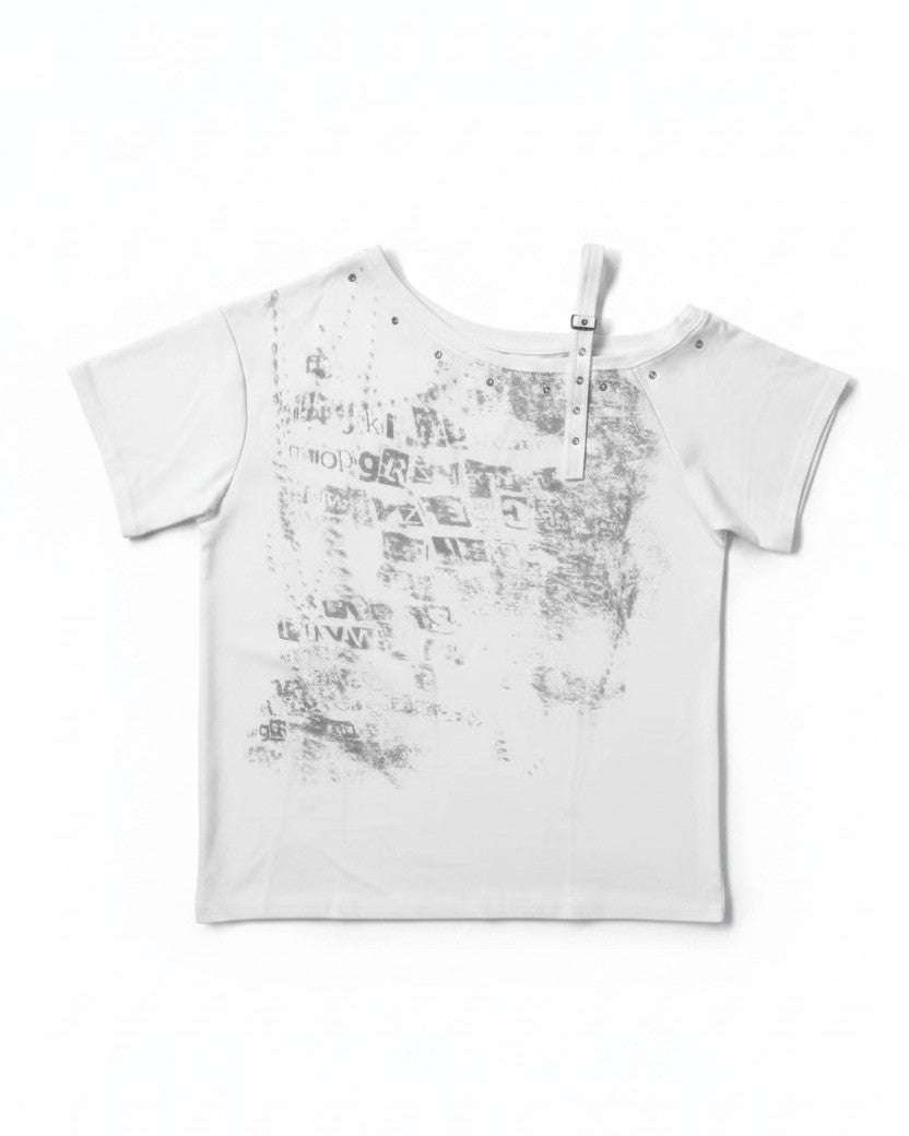 ベルトワンショルダーグランジTシャツ